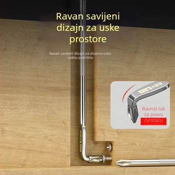 Magnetski set odvijača s pravokutnim kutem od 90° za uske prostore; L- i Z-oblik ručki; od karbonskog čelika; uključuje križni (Z prošireni) bit, standardni L-bit i mini šesterokutni ključ