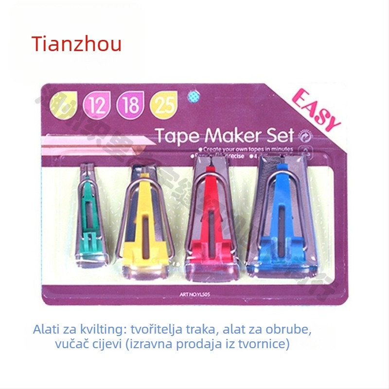 Pribor za šivanje – set patchwork alata: tape maker, edger, curler, rolling edge tool, puller; DIY marka, 100 kom, 90 g
