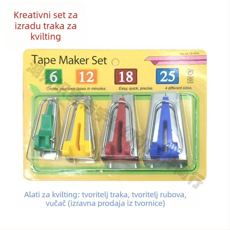 Pribor za šivanje – set patchwork alata: tape maker, edger, curler, rolling edge tool, puller; DIY marka, 100 kom, 90 g