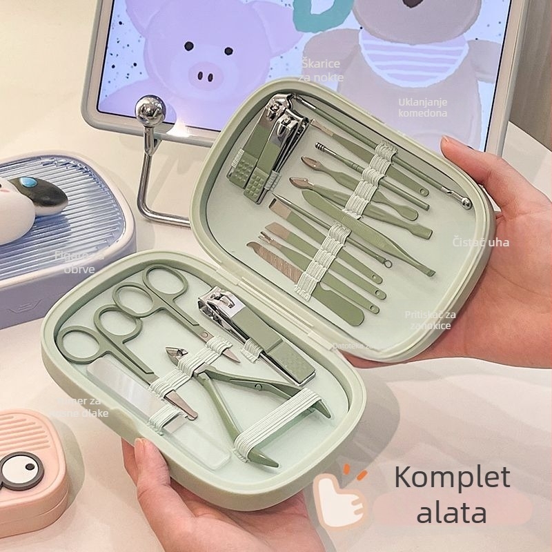 Set kliješta za nokte od nehrđajućeg čelika, prijenosni džepni stil, jednostavan dizajn, karikatura dizajn