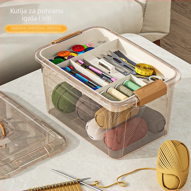 Kutija za šivenje za pohranu igala i konca, prenosni džepni stil, prozirna plastika, 20-dijelni set