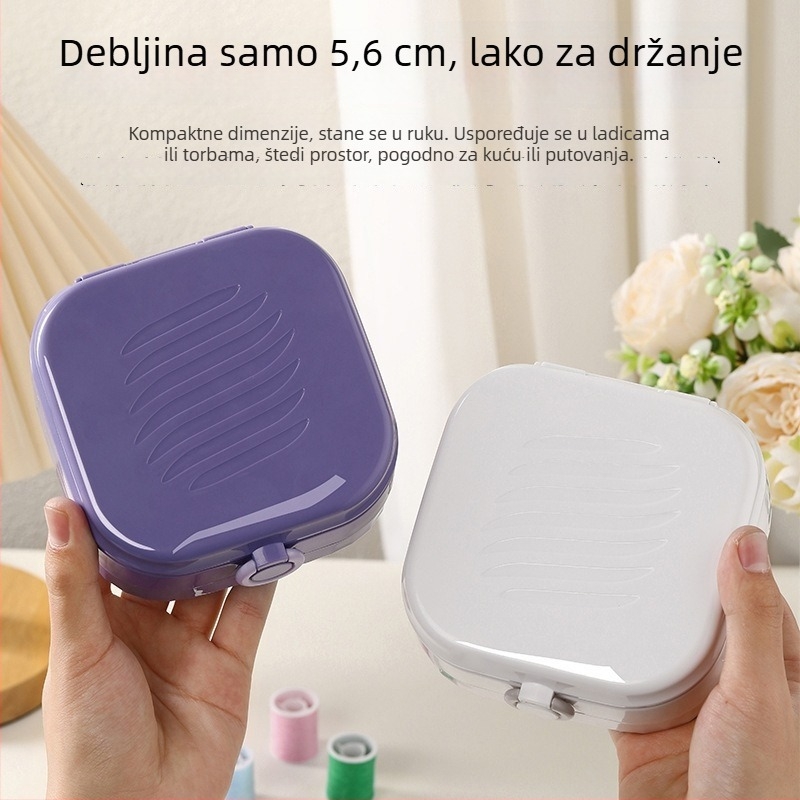 Prenosna kutija za šivanje, džepni stil, ABS materijal, set od 100 komada, 280 g, prilagodljiv