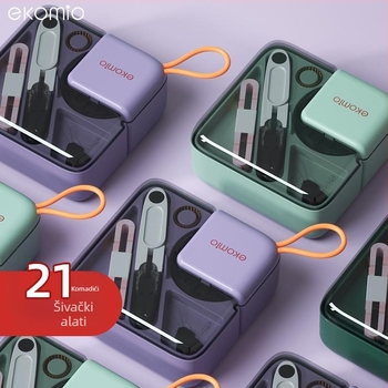 Kutija za šivanje - Prijenosni džepni tip, plastika, set od 75 kom., 292 g, prilagodljivo, serija za omotavanje igala, lagani luksuzni dizajn