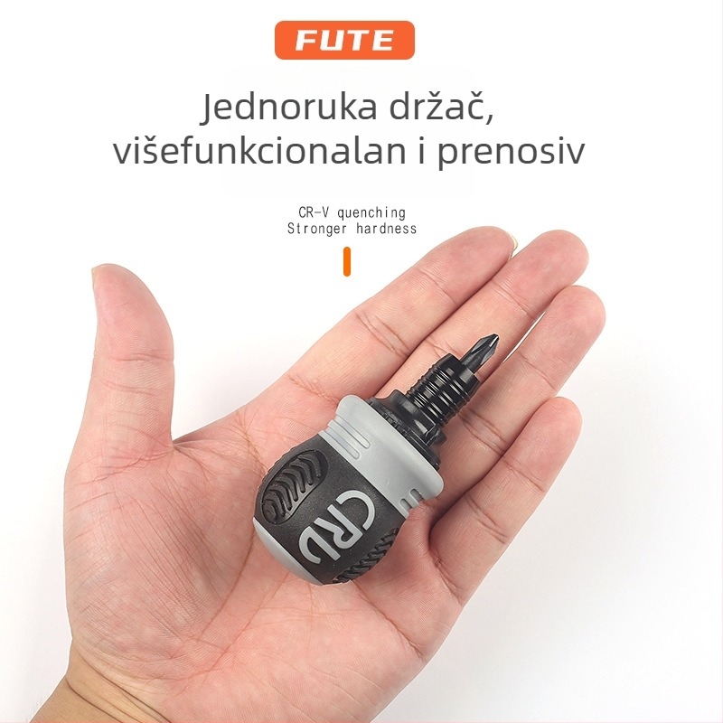 FUTE mini teleskopski dvostruki odvijač s dvostrukim rasionskim i izoliranim, glava od karbonskog čelika, magnetski i izolirani, glava u obliku rotkvice