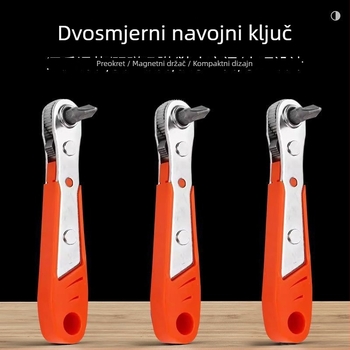 Set odvijača od karbonskog čelika s reverzibilnim mehanizmom i 90° kutem – višenamjenski