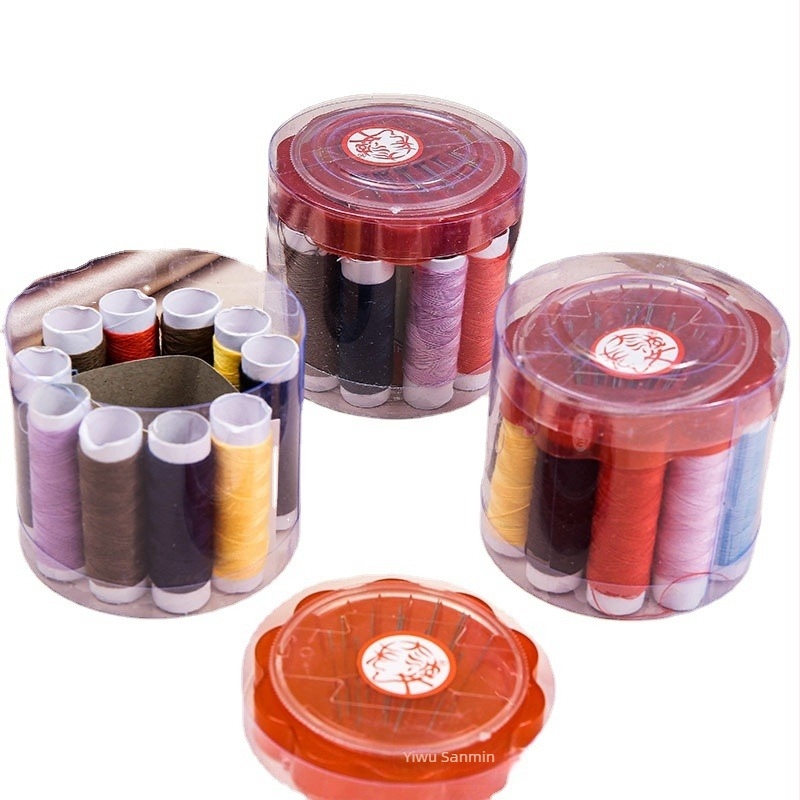 Set za šivanje u okrugloj kutiji, plastični, 252 komada
