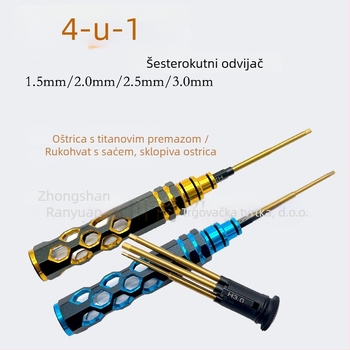 Lanox Četvero-u jedinom set hex odvijača za RC dron – prijenosni alat za popravak, HSS materijal
