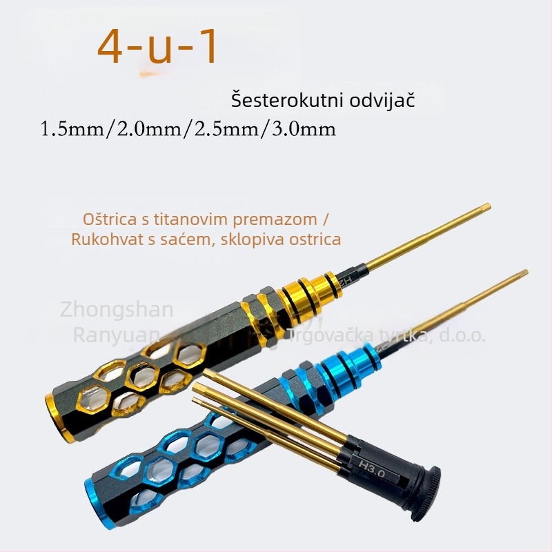 Lanox Četvero-u jedinom set hex odvijača za RC dron – prijenosni alat za popravak, HSS materijal