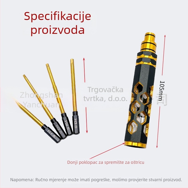 Lanox Četvero-u jedinom set hex odvijača za RC dron – prijenosni alat za popravak, HSS materijal