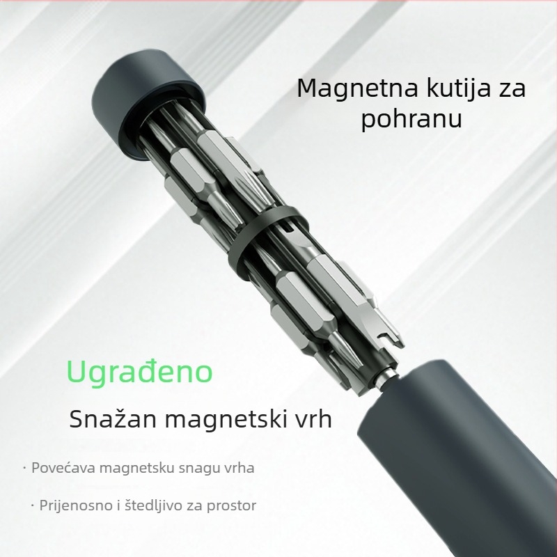 Mingtutegong 27-u-1 magnetski set preciznih odvijača za mobitele, računala i naočale — krom-vanadijska čelik, težina 59