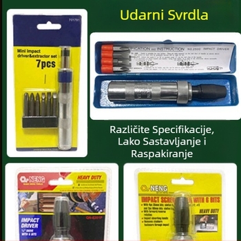 Set bitova za udarni odvijač, 14 kom, karbonska čelika, magnetski, Zi Ming