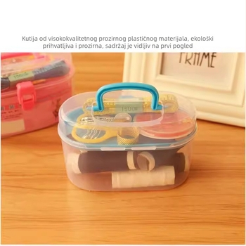 Prijenosna kutija za šivanje, 9-dijelni set, plastična, japanski stil, jednostavan dizajn