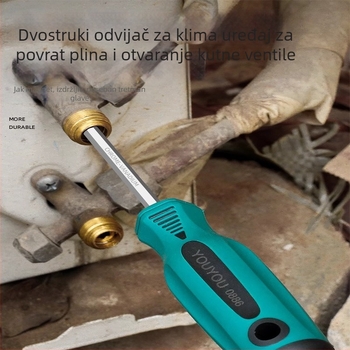 Šroubovač za održavanje klima uređaja s križnim vrhom, izoliran, magnetni, od Cr_V čelika, plastična ručka