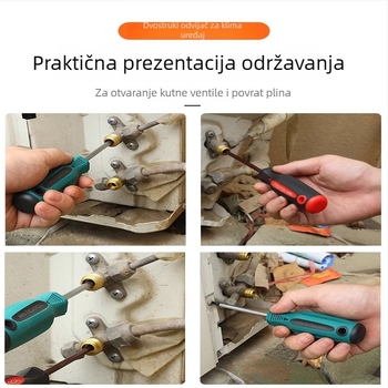 Šroubovač za održavanje klima uređaja s križnim vrhom, izoliran, magnetni, od Cr_V čelika, plastična ručka