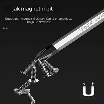 Šroubovač za održavanje klima uređaja s križnim vrhom, izoliran, magnetni, od Cr_V čelika, plastična ručka