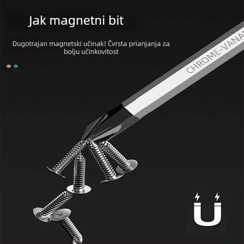Šroubovač za održavanje klima uređaja s križnim vrhom, izoliran, magnetni, od Cr_V čelika, plastična ručka