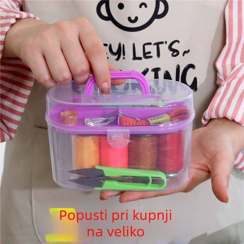 Kutija za igle i konac, kućna, prenosna, velika kapaciteta, višenamjenski šivaći set | 100 kom u kutiji, otprilike 190 g