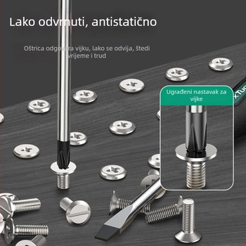 xTuosen magnetski odvijač od karbonskog čelika s gumiranom drškom — neizoliran