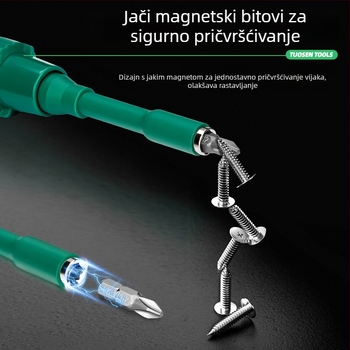 Višefunkcionalni set odvijača sa specijalnim bitovima: ravni, križni, s mehanizmom ručnog okretanja (Brend: Xtuosen; Magnetski: Da; Izolirani: Da; Materijal: karbonska čelika)