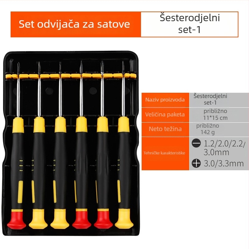 Set alata za popravak satova – magnetski izolirani set malih odvijača, čelik 45#, za satove i naočale