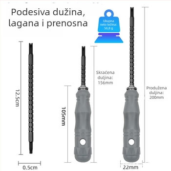 Set odvijača s magnetskim trokutnim nastavcima, Cr_V krom-vanadij čelik, 17 komada