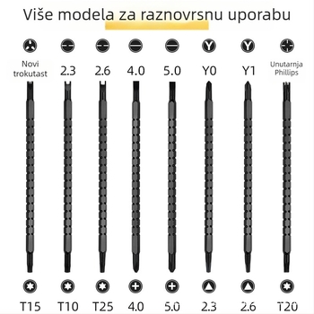 Set odvijača s magnetskim trokutnim nastavcima, Cr_V krom-vanadij čelik, 17 komada