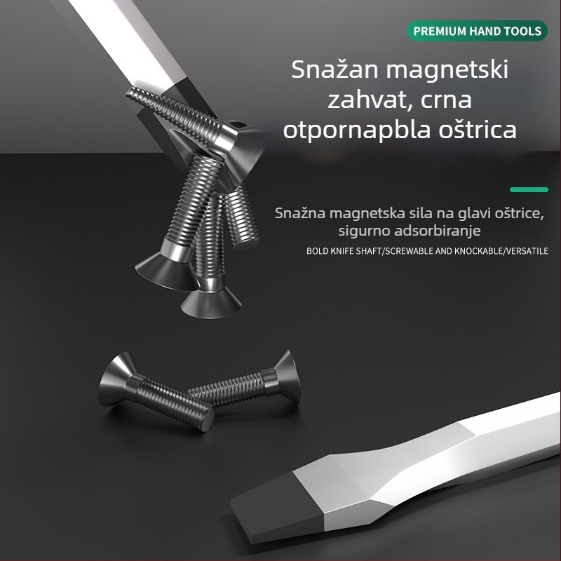 Set odvijača s ravnim i križnim bitovima, Cr-V čelik, magnetni, težina 1.8
