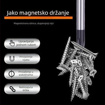 FINDER Set odvijača s narančasto-crnim držačem, snažno magnetni Philips i ravni odvijači za kućne popravke