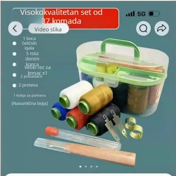 Bonfun 37-dijelni set šivanja u kutiji, igle od nehrđajućeg čelika s velikim okom za ručno šivanje i tradicionalne igle za quiltanje