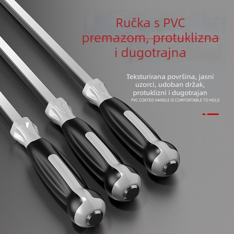 Industrijski dugi odvijač, duljine 1000 mm, Cr-V čelik, neizoliran, bez magneta, 1,21 kg, višestruka primjena