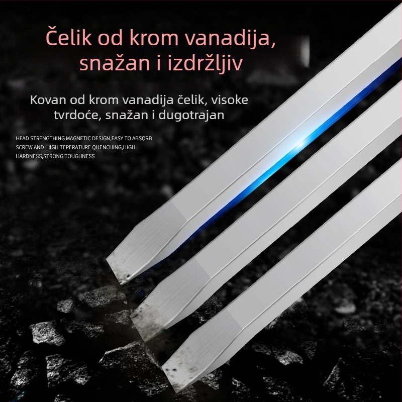 Industrijski dugi odvijač, duljine 1000 mm, Cr-V čelik, neizoliran, bez magneta, 1,21 kg, višestruka primjena