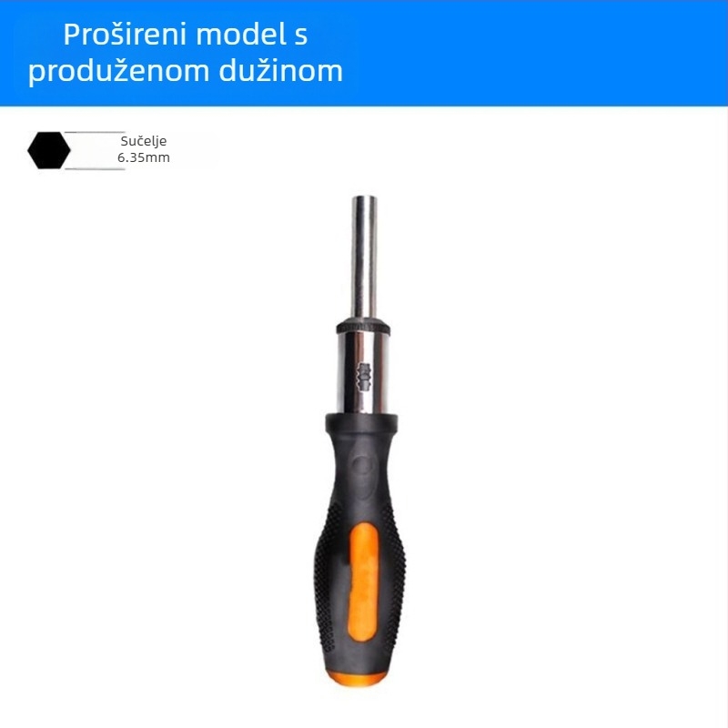 Višenamjenska odvijač s mehanizmom kućnog zatezanja (ratchet), Allen ključ, naprijed/natrag okret, T‑rukohvat, 1 kom., 45# čelik
