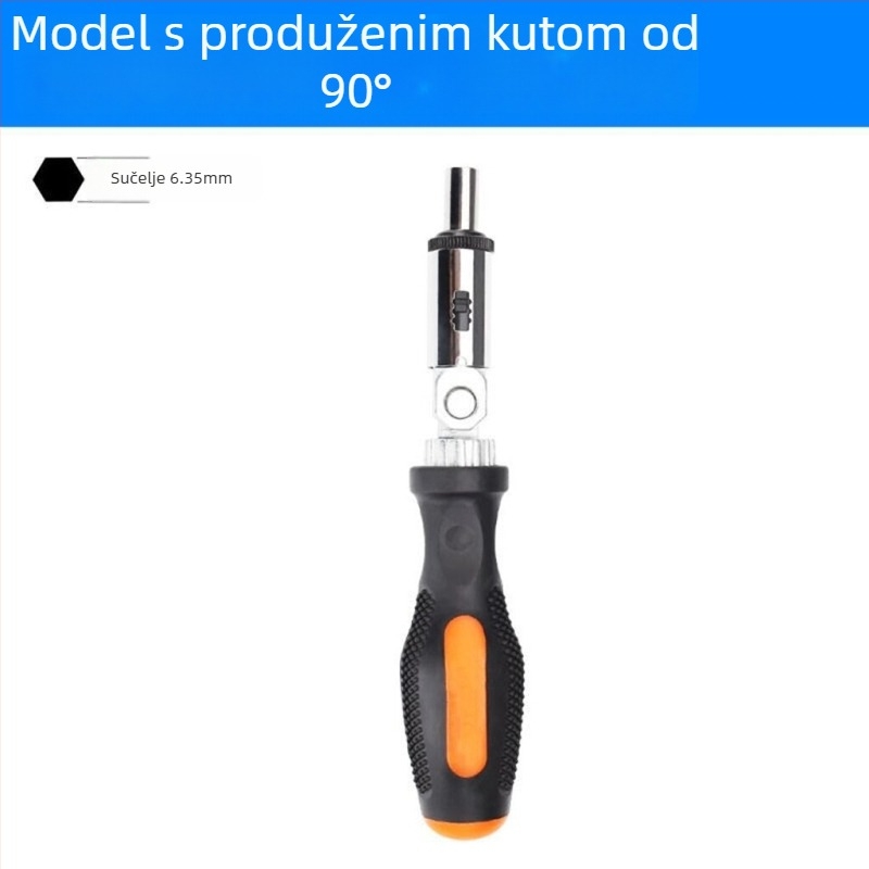 Višenamjenska odvijač s mehanizmom kućnog zatezanja (ratchet), Allen ključ, naprijed/natrag okret, T‑rukohvat, 1 kom., 45# čelik