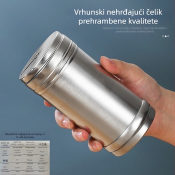 Nehrđajući čelik, višenamjenski okretni spremnik za začine za roštilj, ne-magnetni spremnik za papar, kuhinjski pribor, kutija za začine i držač za štapiće