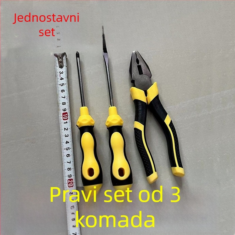 Kućni industrijski set odvijača i kliješta s križnom glavom, ojačane čeljusti, od ugljičnog čelika