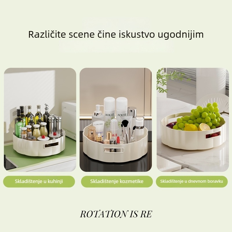 Okretni držač začina za kuhinjski pult – plastični, bez montaže, organizator za ulje, sol, umak, ocat i začine