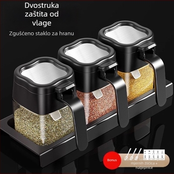 Stakleni set posuda za začine sa zatvorenim, vlagu otporan dizajn, za sol i čvrste začine, mogućnost prilagodbe
