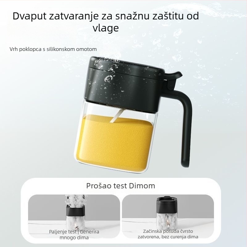Stakleni set posuda za začine sa zatvorenim, vlagu otporan dizajn, za sol i čvrste začine, mogućnost prilagodbe