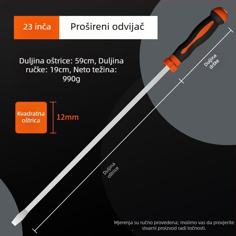 Ravni odvijač, karbonsko čelika, TPR držač, bez izolacije, ne magnetičan, težina 1, tip glave: ravni