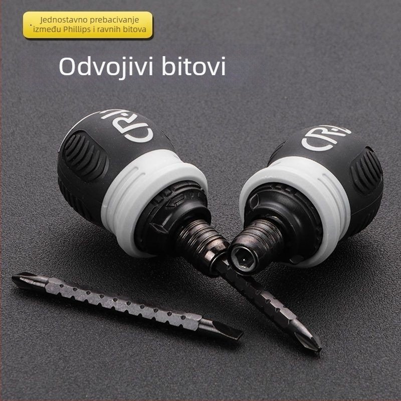 Set odvijača s klik-mehanizmom – dvostruke glave, karbonsko čelika, konfiguracije 13-u-1 i 26-u-1.