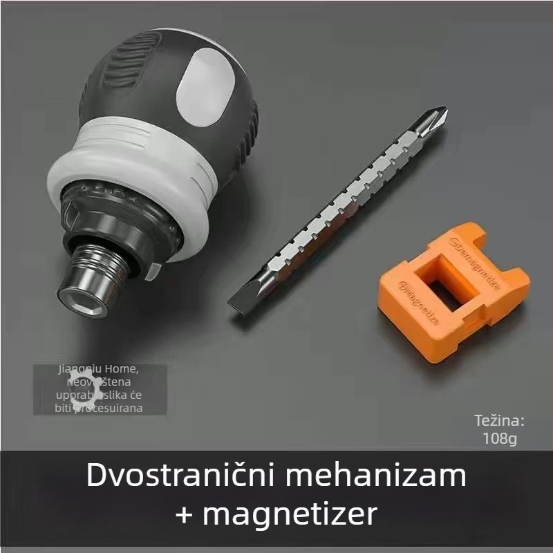 Set odvijača s klik-mehanizmom – dvostruke glave, karbonsko čelika, konfiguracije 13-u-1 i 26-u-1.