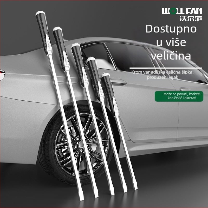 Industrijske razine duga plosnati odvijač-štap, Cr-V čelik, neizoliran, bez magnetskog, držač od ljepila