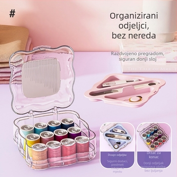 Prijenosni set za šivanje s magnetskim setom; pakiranje 175 kutija; 228,5 g; mogućnost prilagodbe