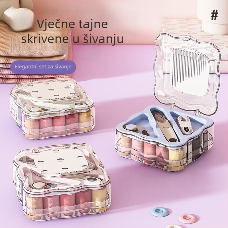 Prijenosni set za šivanje s magnetskim setom; pakiranje 175 kutija; 228,5 g; mogućnost prilagodbe