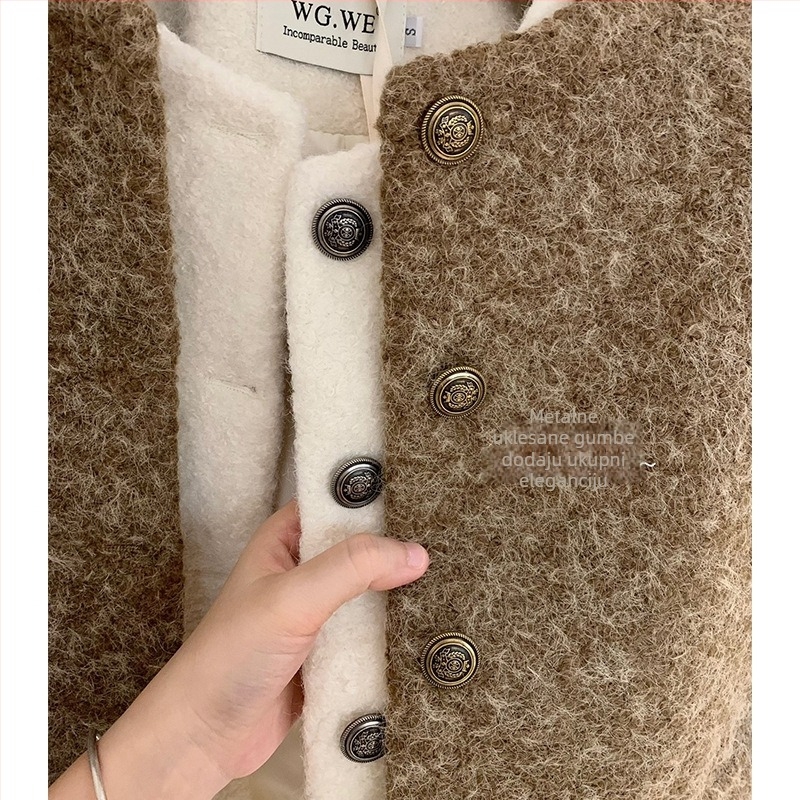 Kardigan top, vuneni materijal, korejski stil, širok kroj, deblji materijal