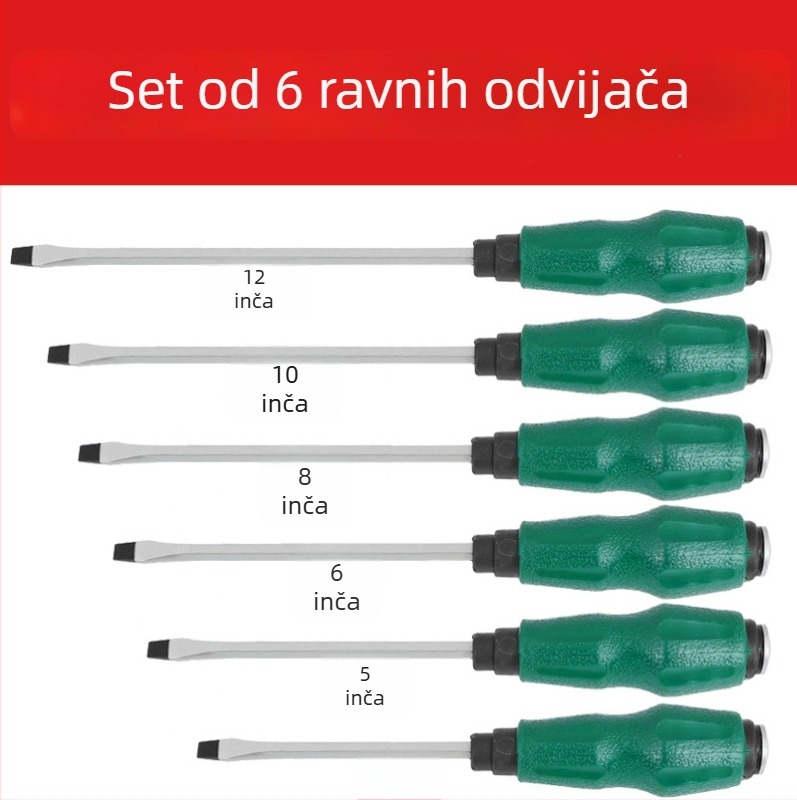 Odvijač s prolaznom drškom, krom-vanadijska čelika, visoka tvrdoća, magnetski, neizolirani