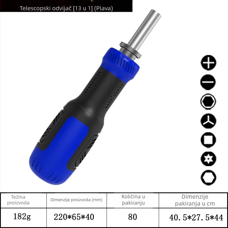 77-u u 1 teleskopski odvijač s fiksnim mehanizmom, magnetski i izolirani, od krom-vanadij čelika