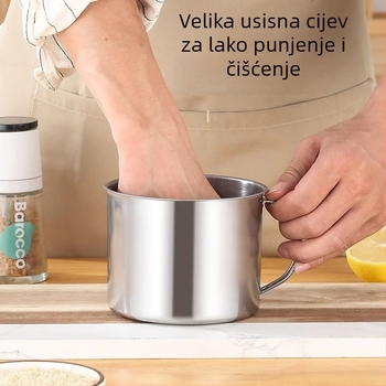 Posuda za ulje od nehrđajućeg čelika s filtrirnom mrežom i poklopcem