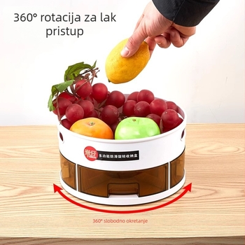 Kuhinjski rotirajući držač za začine – višenamjenski, prenosivi plastični organizator, bez montaže