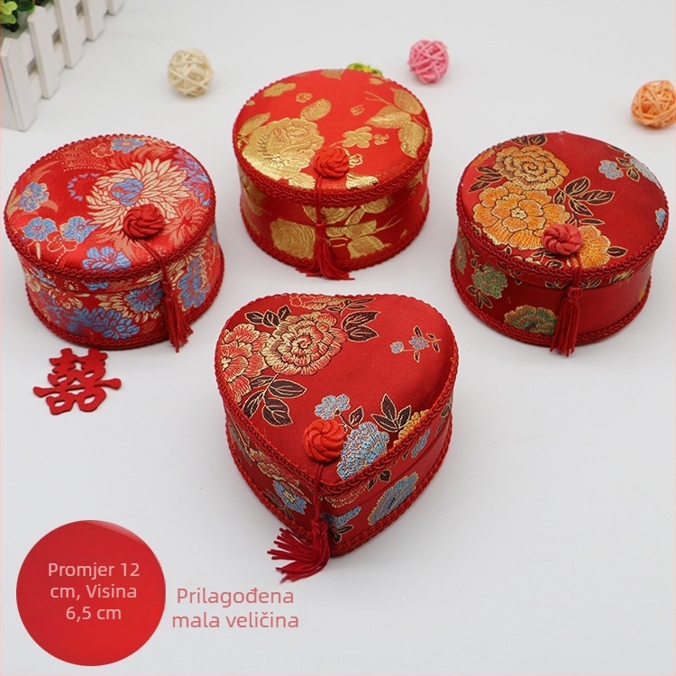 Pince Mini Okružna šivaća kutija za vjenčanje – Stil National Wind / Chinese Wind / National Tide; 240 komada; bruto težina 0,3 kg; licencirani privatni label; prilagodba obrade